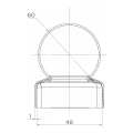 Capac de gardare din oțel pentru stâlp Fi 48 mm cu bilă decorativă Fi 60 mm 001-591 (2)