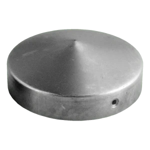 Capacă de oțel rotundă pentru stâlp de gard Fi 80 mm – brută