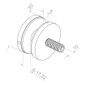 Suport punctual pentru sticlă 8-17,52 mm fi 50/8/M10x50 AISI 304 sistem plat negru 000-505 (3)