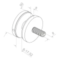 Suport punctual pentru sticlă 8-17,52 mm fi 50/8/M8x45 AISI 304 sistem plat satin 000-477 (3)