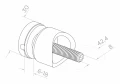Suport punctual pentru sticlă 6-12mm fi 30/13/M8x40 AISI304 sistem 42,4 satinat 000-521 (3)