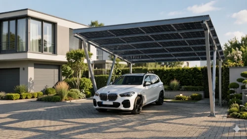 Copertină fotovoltaică VICA pentru 2 vehicule SOLO Carport GPV-105-02 (2)