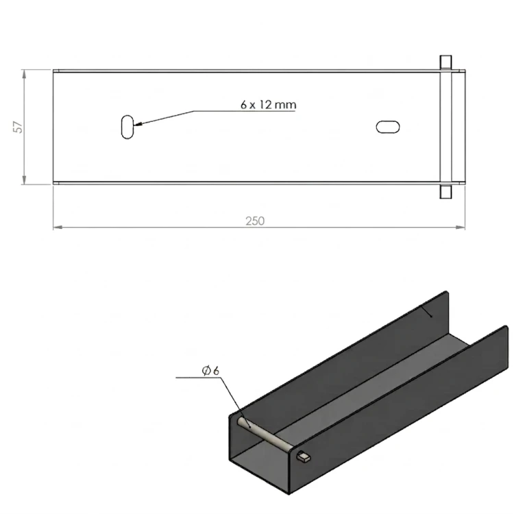 Profil C element de fixare pentru soclu 250x55 zincat GPV-700-44 (3)