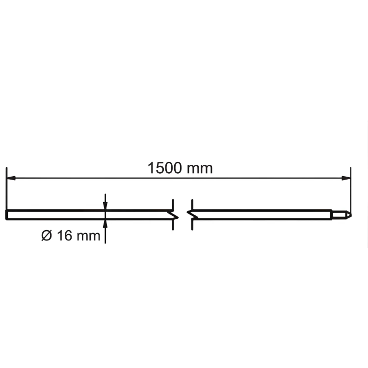 Priză de pământ demontabilă cu con Morse fi 16 x 1500 mm – oțel zincat la cald 001-774 (2)