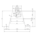 Consolă trapezoidală din aluminiu PV cu EPDM H70 L330 pentru tablă trapezoidală 001-777 (2)