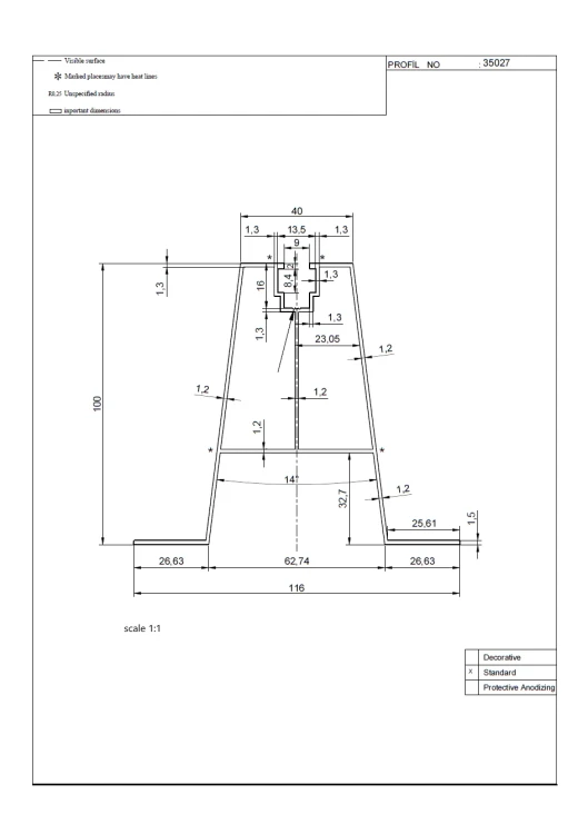 Suport trapez din aluminiu H100 L330 cu garnitură EPDM 2 mm pentru montaj PV 001-778 (2)