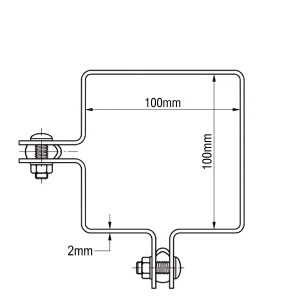 Clemă de colț pentru panouri de gard 100x100 mm zincat