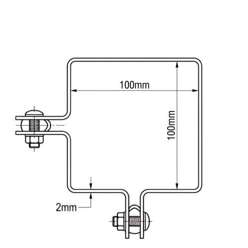 Clemă de colț pentru panouri de gard 100x100 mm zincat 000-773 (1)