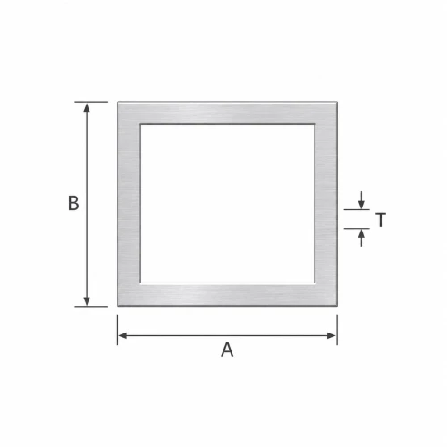 Țeavă dreptunghiulară din aluminiu 25×100×2 mm – profil închis EN AW-6060, L=2000 mm 001-855 (2)