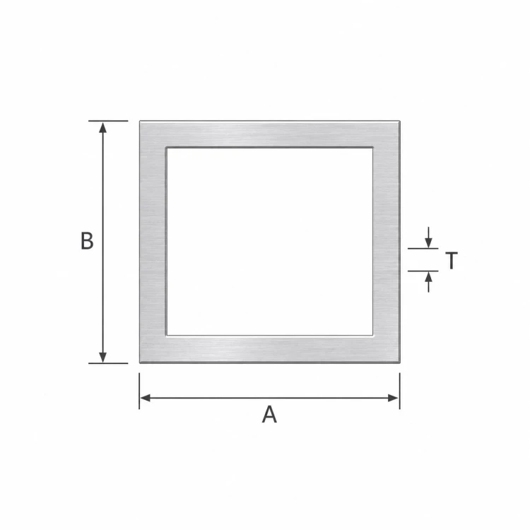 Țeavă dreptunghiulară din aluminiu 25×100×2 mm – profil închis EN AW-6060, L=2000 mm 001-855 (2)