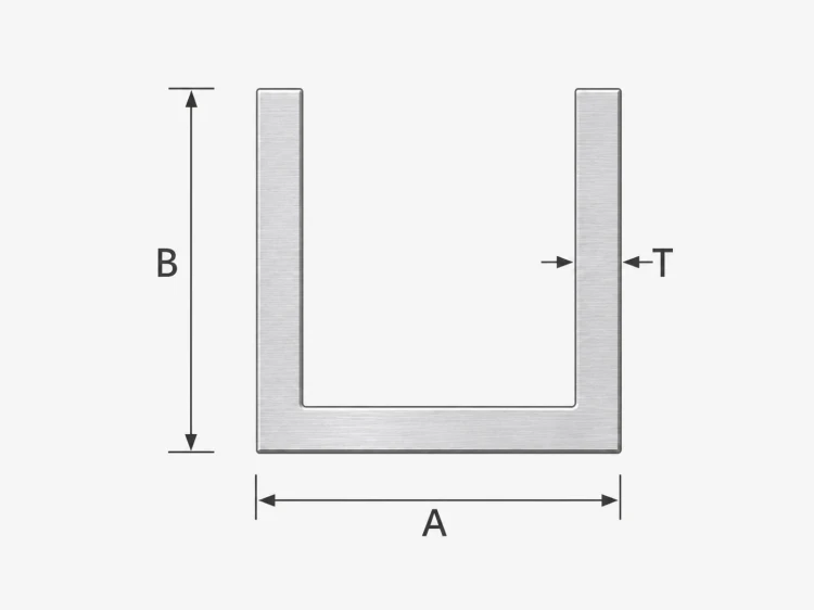 Profil C/U din aluminiu 21×20×1,4 mm – lungime 2000 mm 001-884 (2)