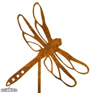 Zawieszalnia – decorațiune de grădină Libelulă din oțel corten XL 19×99 cm