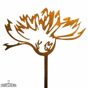 Zawieszalnia – decorațiune de grădină din oțel corten Albăstrea Ruginie XL pe tijă