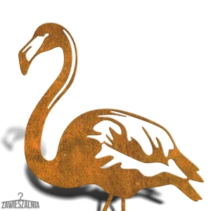 Zawieszalnia – decorațiune de grădină Flamingo XXL din oțel corten 97 cm