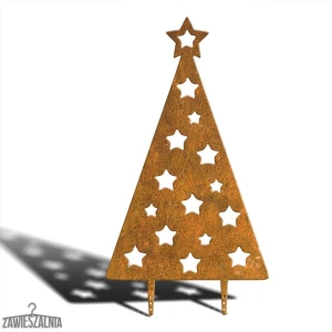 Zawieszalnia – brad decorativ de grădină din oțel corten XXL 92 cm cu stele