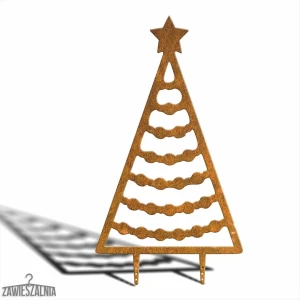 Zawieszalnia – decorațiune de grădină brad din oțel corten XXL 92 cm cu motiv de lanț