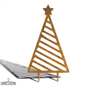 Brad decorativ de grădină suspendat XXL 92 cm – oțel corten, model în dungi