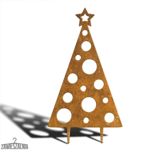 Zawieszalnia – brad decorativ de grădină XXL 92 cm din oțel corten, model cu puncte