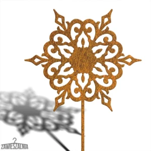Zawieszalnia – decorațiune de grădină ruginie Fulg de Nea XL 93 cm, oțel corten