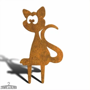 Pupil Ogrodowy – decorațiune de grădină Pisicuța Maurycy M din oțel Corten 39 cm