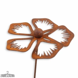 Suport pentru atârnat – bijuterie de grădină 3D Ruginit Pervincă XL din oțel corten 83 cm