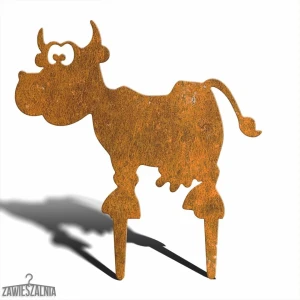 Zawieszalnia – decorațiune de grădină din oțel corten Vaca Zosia M 39 cm