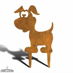 Pupil Ogrodowy – decorațiune de grădină Câinele Maksio M 25×39 cm, oțel Corten