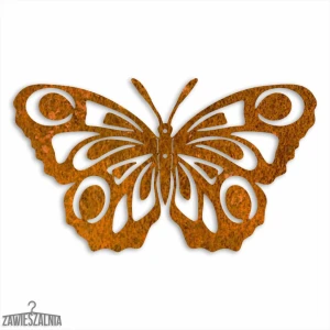 Zawieszalnia – decorațiune de perete 3D Fluture Ochi de Păun M 35 cm oțel corten