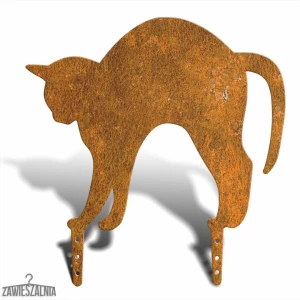 Zawieszalnia – sperietoare de grădină Pisică cu Spate Arcuit L 38 cm, oțel corten