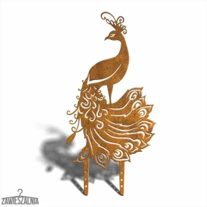 Zawieszalnia – ornament de grădină Păun XL 75 cm din oțel Corten