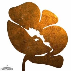 Zawieszalnia Biżuteria Ogrodowa – mac decorativ din oțel corten XL 14×96 cm