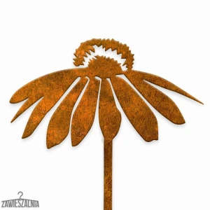 Decorațiune grădină Echinacea XXL din oțel corten 91 cm – suport de grădină