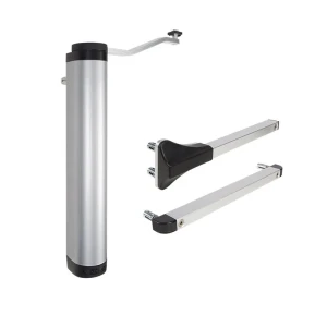 Locinox – închizător hidraulic vertical pentru porți 90° și 180°, argintiu