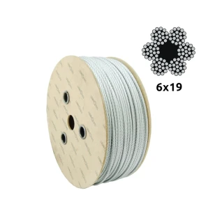 Cablu de oțel zincat Ø6,0 mm 6×19 cu inimă din fibră FC – vânzare la metru