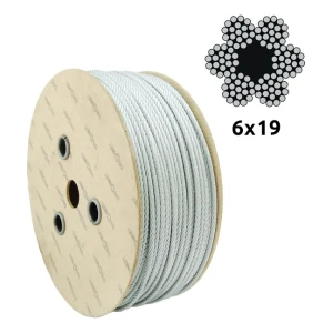 Cablu de oțel zincat Ø12,0 mm 6×19 cu inimă din fibră FC