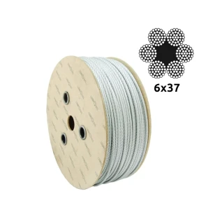 Cablu de oțel zincat Ø13,0 mm 6×37 cu inimă de fibră FC