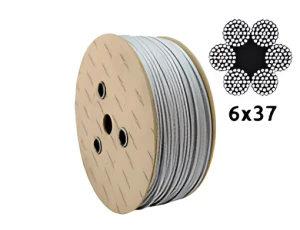 Cablu de oțel zincat Ø12,0 mm 6×37 cu miez de fibră FC