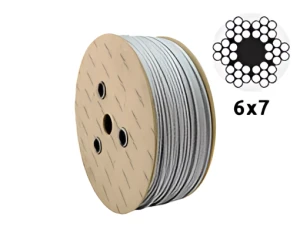 Cablu de oțel zincat Ø3,0 mm 6×7 cu inimă din fibră – vânzare la metru
