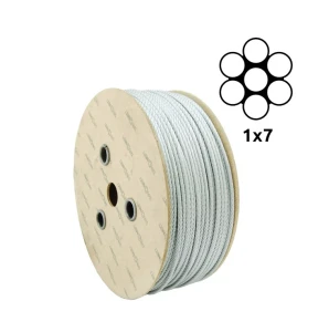 Cablu de oțel zincat Ø1,0 mm 1×7 monotorsadă – vânzare la metru
