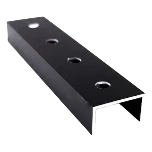 Conector profil de montaj PV 200 mm aluminiu eloxat negru