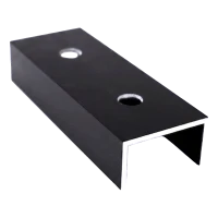 Conector profil de montaj PV din aluminiu anodizat negru 120 mm, profil U 25×45