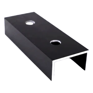 Conector profil de montaj PV din aluminiu anodizat negru 120 mm, profil U 25×45