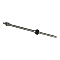 Șurub cu dublu filet M10×300 mm A2 pentru adaptoare și triunghiuri PV cu garnitură EPDM