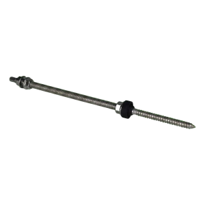 Șurub cu dublu filet M10×300 mm A2 pentru adaptoare și triunghiuri PV cu garnitură EPDM
