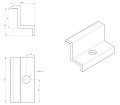Clemă de capăt H30 Aluminiu 6060 gaura M8 Anodizat PV-03-02 (2)
