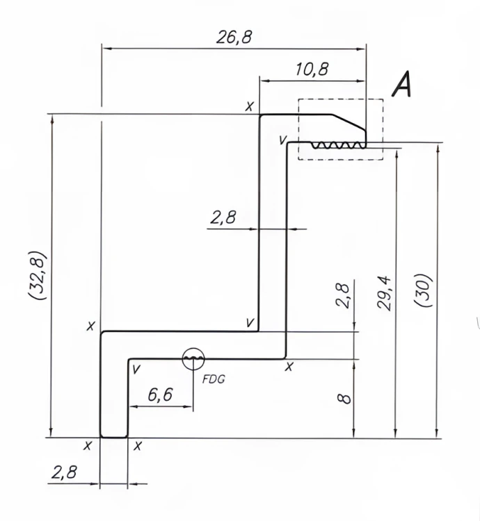 Clemă de capăt H30 Aluminiu 6060 gaura M8 Anodizat PV-03-02 (3)