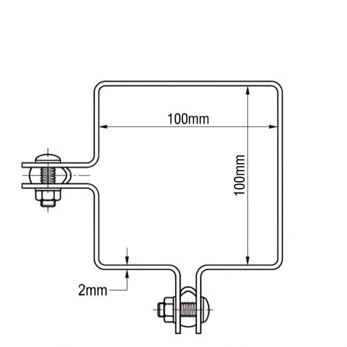 Clemă de colț pentru panouri de gard 100x100 mm zincat 000-773 (2)