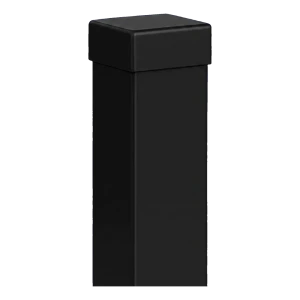 Stâlp de gard din oțel 80×80 mm negru RAL 9005 – 2,0 ml cu capac