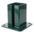 Bază de fixare din o?el pentru stâlp de gard ?i poartă 100×100 mm, verde RAL 6005 000-791 (2)