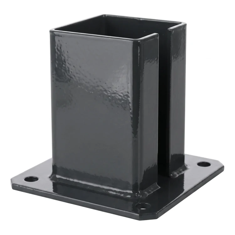 Bază de o?el pentru stâlp de gard 100×100 mm – suport de montaj grafit RAL 7016 000-792 (1)